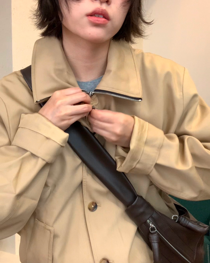 ハイネックボタンアウター B0035