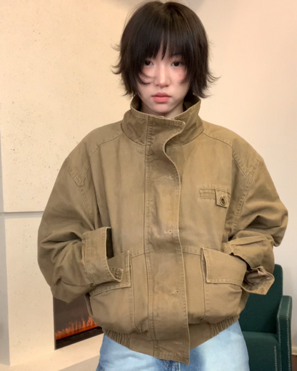 ジップボタンハイネックアウター B0101