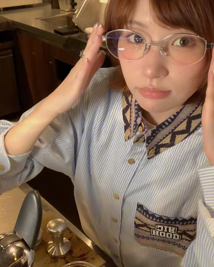 パターン切り替えストライプシャツ B0103