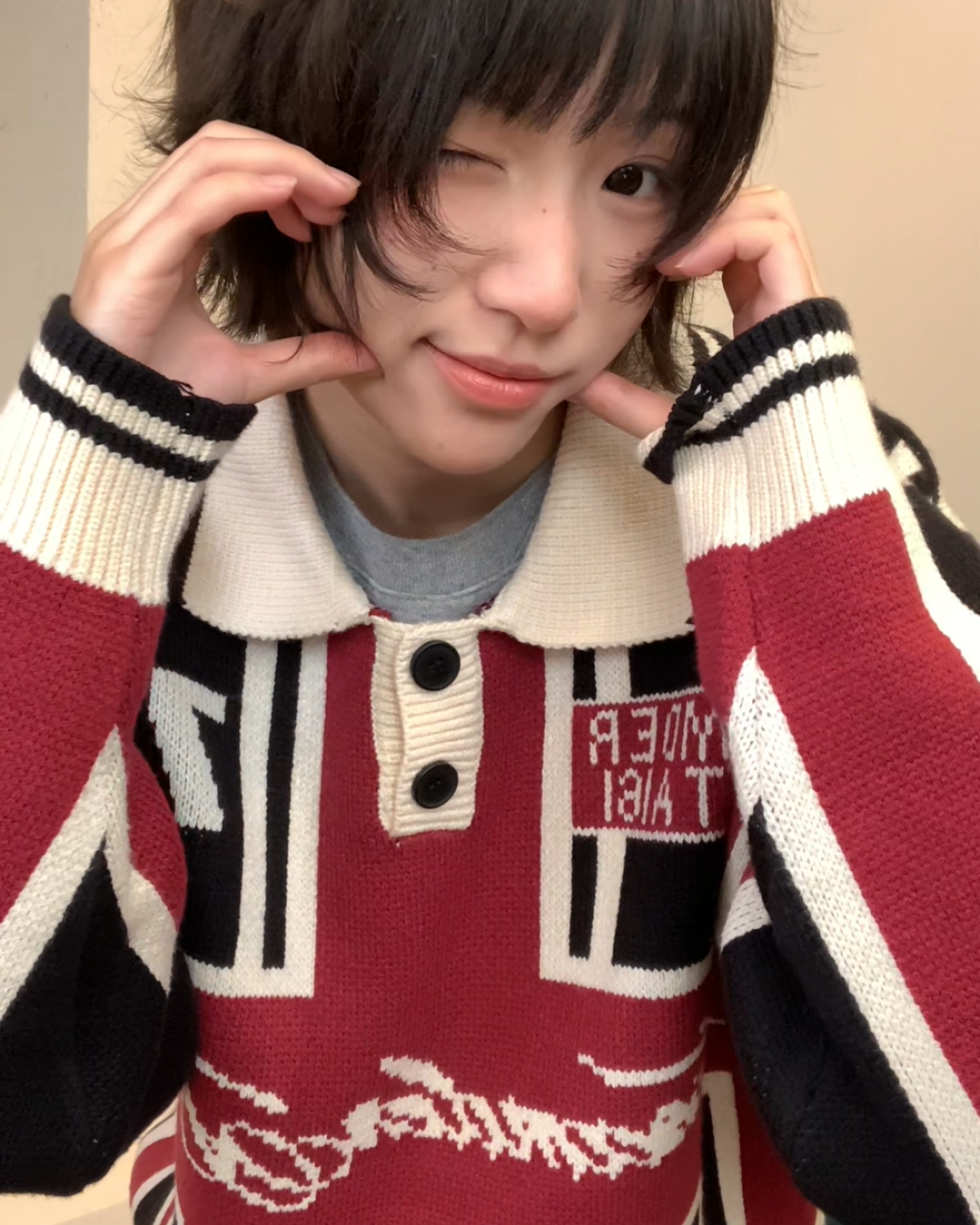 デザインニットポロシャツ B0105