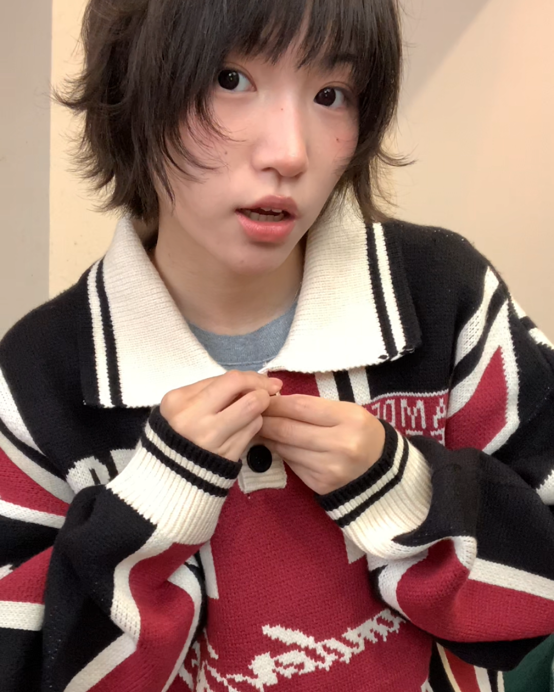 デザインニットポロシャツ B0105