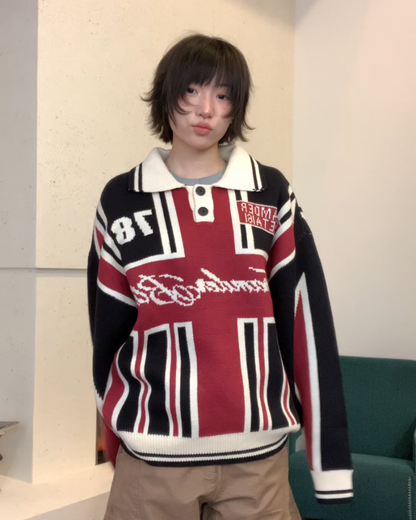 デザインニットポロシャツ B0105