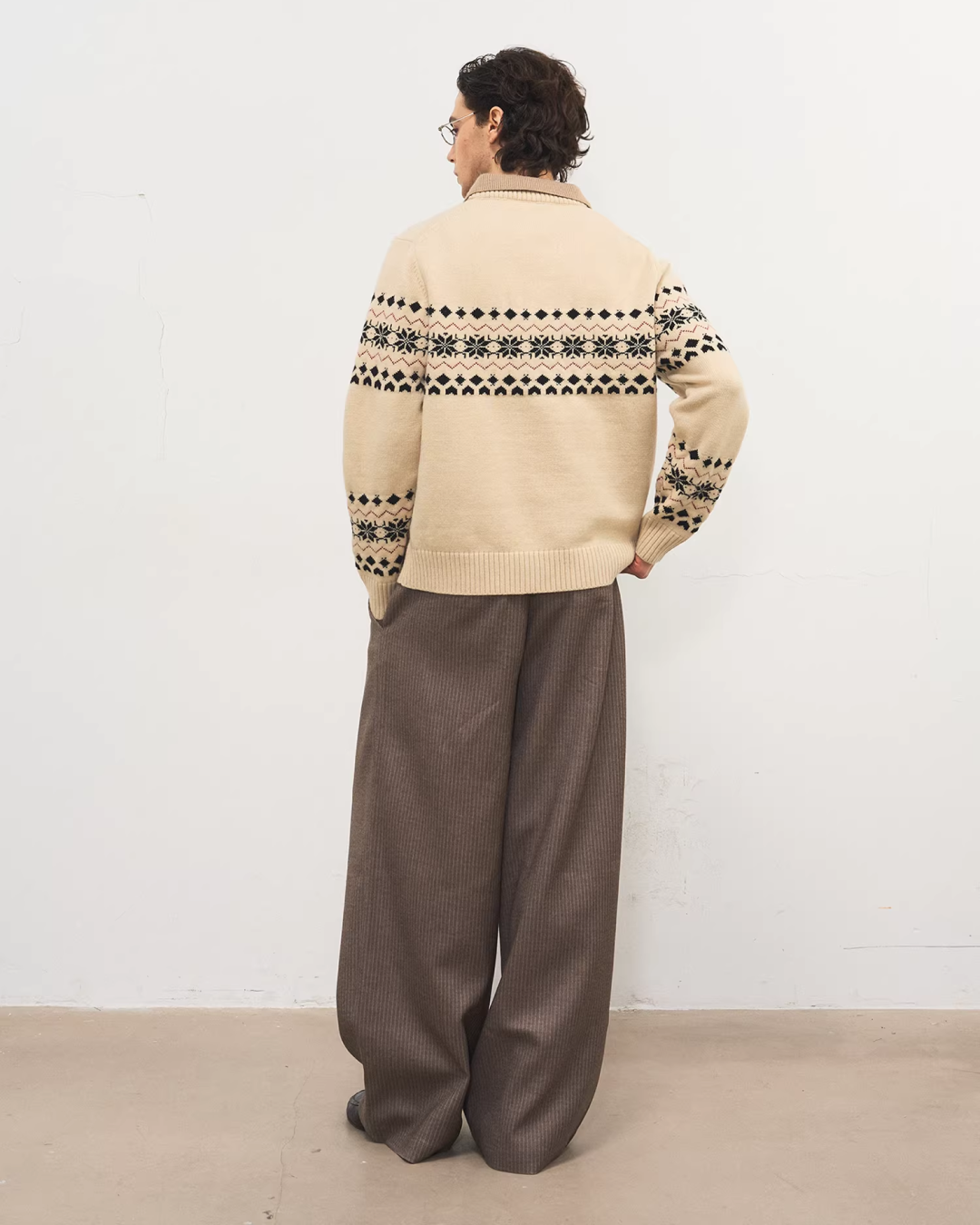 パターンレイヤースキッパーポロニット　B0107