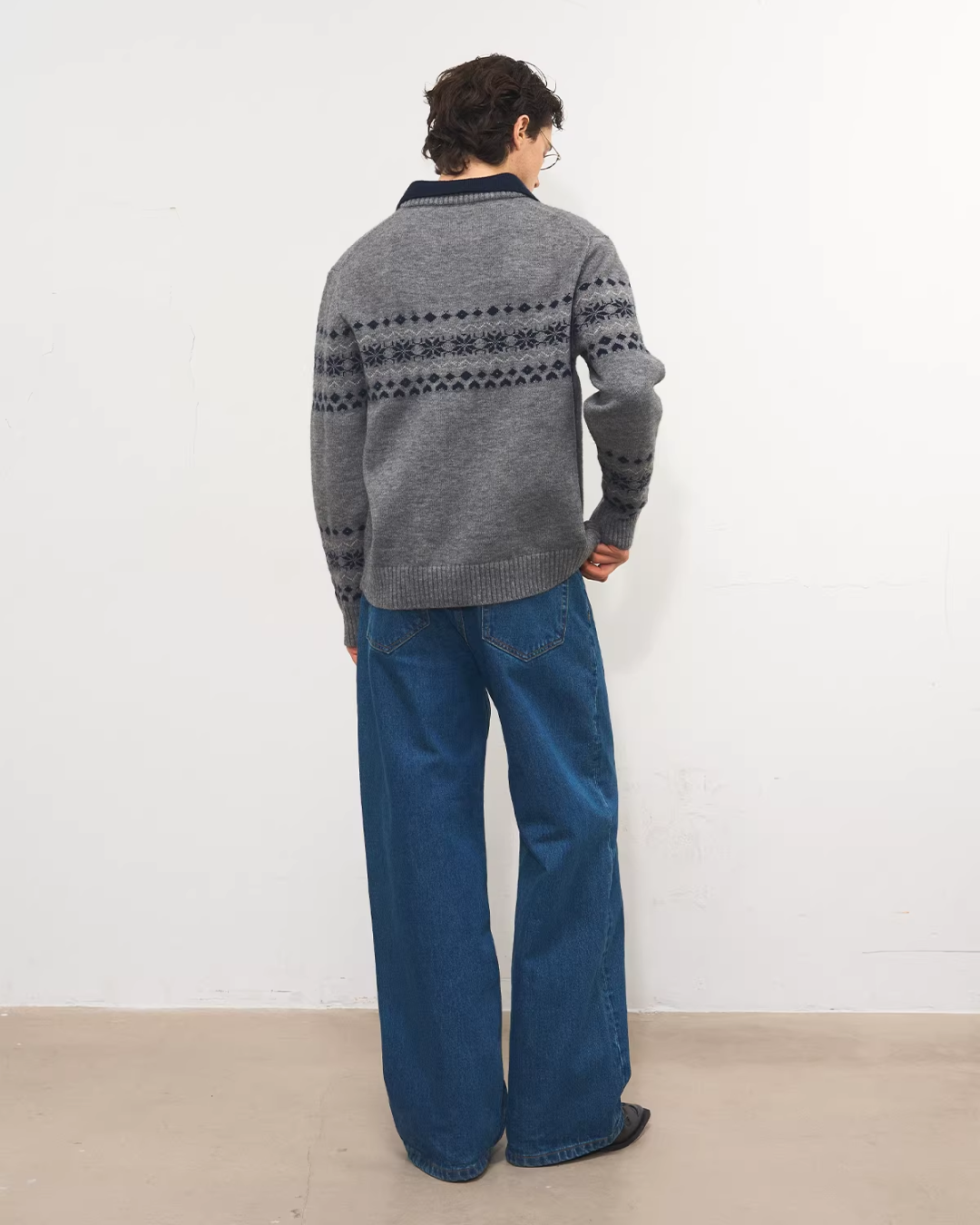 パターンレイヤースキッパーポロニット　B0107