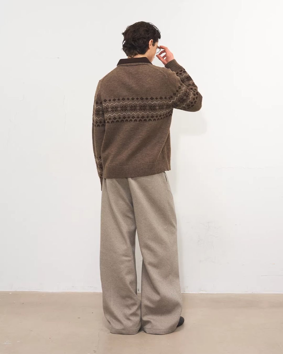 パターンレイヤースキッパーポロニット　B0107