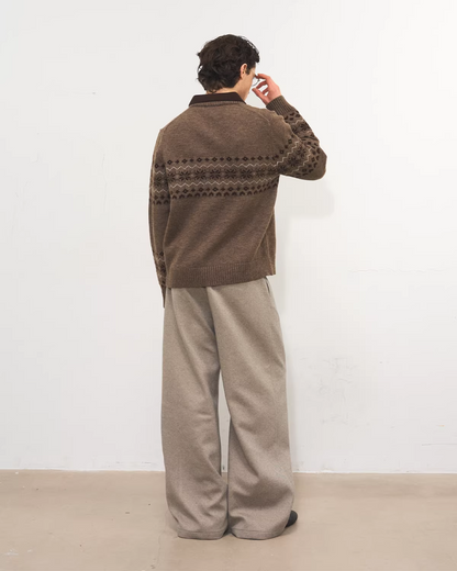 パターンレイヤースキッパーポロニット　B0107