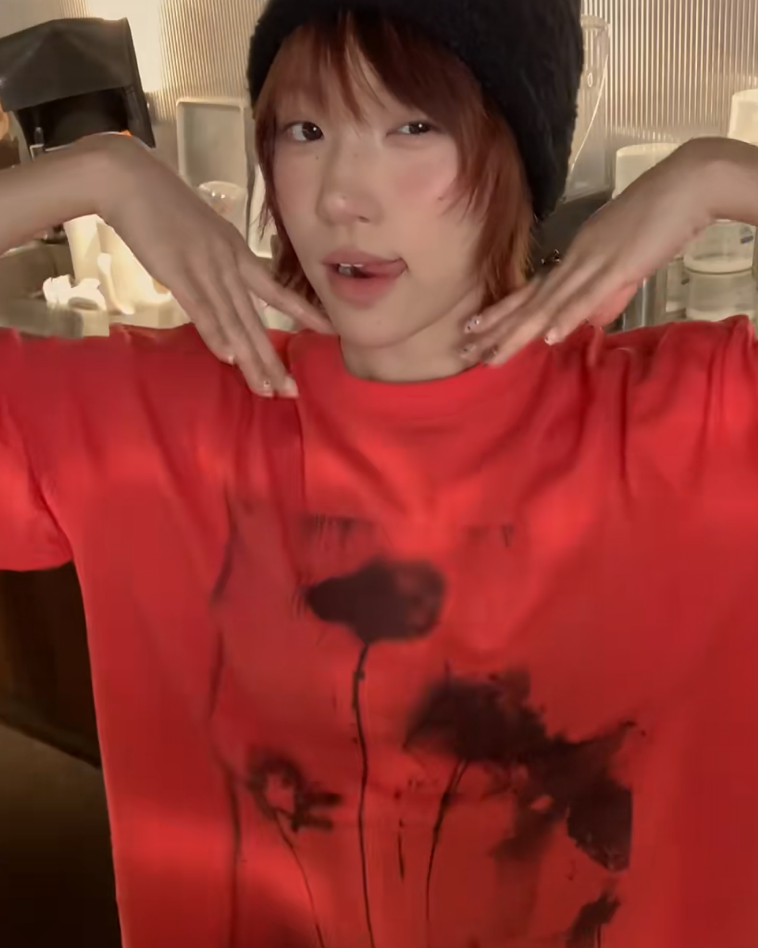 シャドウデザインカラーTシャツ　B0112