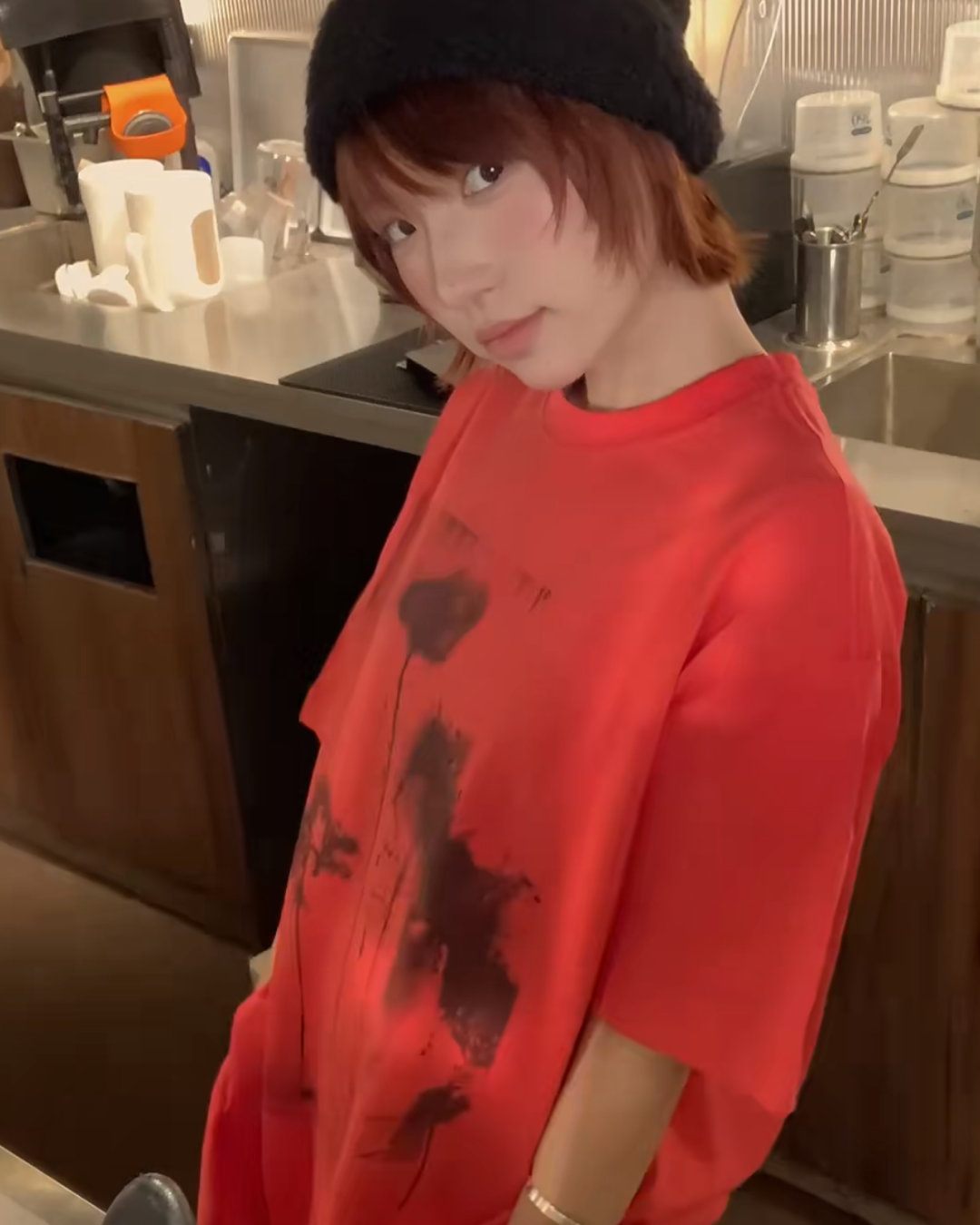 シャドウデザインカラーTシャツ　B0112