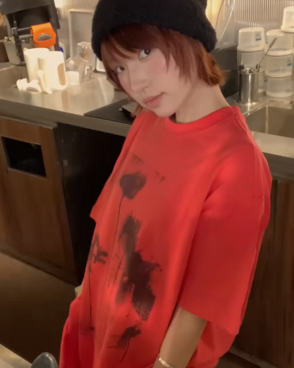シャドウデザインカラーTシャツ　B0112