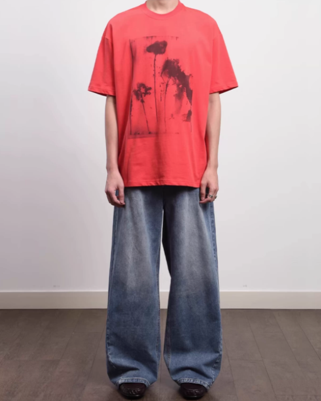 シャドウデザインカラーTシャツ　B0112