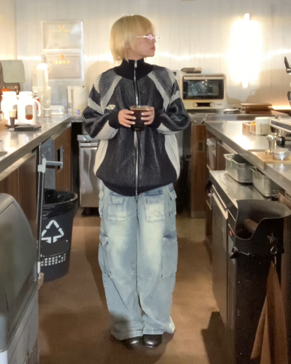 ドローコードマルチポケットワイドデニムパンツ B0078